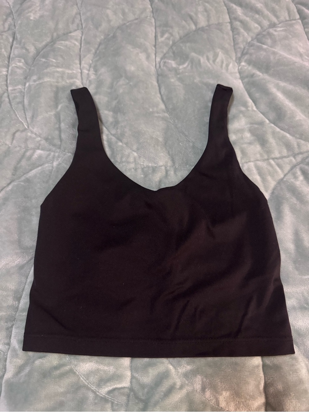 aerie Black Cropped Tank Top built in bra size XXS